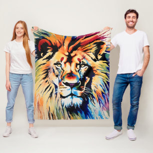 Majestic Lion Art, Leinwand oder Poster, Tierdekor Fleecedecke
