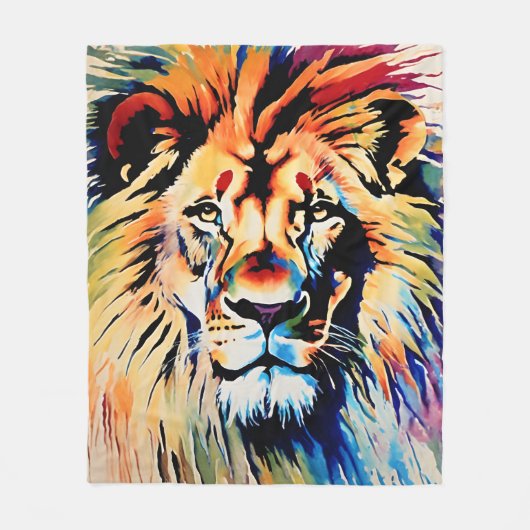 Majestic Lion Art, Leinwand oder Poster, Tierdekor Fleecedecke (Vorderseite)