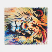 Majestic Lion Art, Leinwand oder Poster, Tierdekor Fleecedecke (Vorderseite (Horizontal))