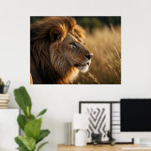Majestic Lion Background Poster (Heimbüro)