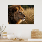 Majestic Lion Background Poster (Küche)