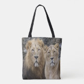 Majestic Lion Couple Tasche (Rückseite)