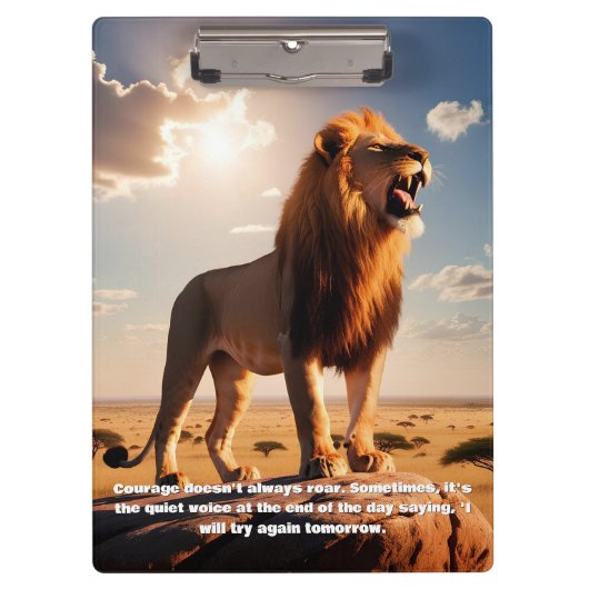 Majestic Lion Courage Inspirierend Geschenk Motivi Klemmbrett (Vorderseite)
