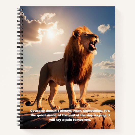 Majestic Lion Courage Inspirierend Geschenk Motivi Notizblock (Vorderseite)