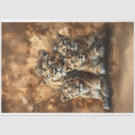 Majestic Lion & Cubs Dekoupage Tissue Paper Seidenpapier