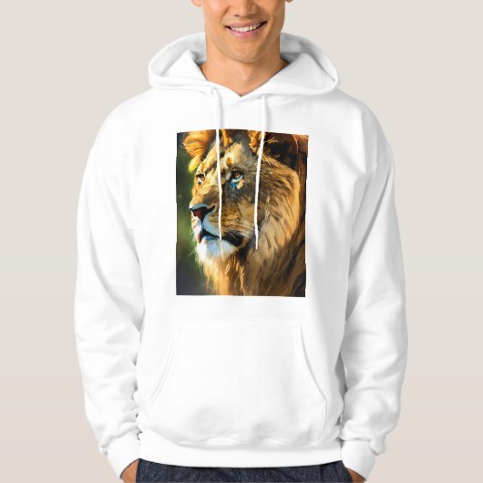 Majestic Lion Drawing T-Shirt | Hand-Drawn Wild An Hoodie (Vorderseite)