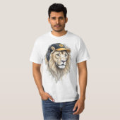 Majestic Lion Face bedruckter T - Shirt - Round Ne (Vorne ganz)