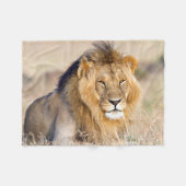 Majestic lion Foto Fleecedecke (Vorderseite (Horizontal))