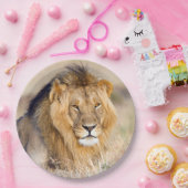 Majestic lion Foto Pappteller (Party)