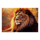 Majestic Lion Glossy Poster Wine Art (Vorderseite)