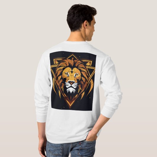 "Majestic Lion Graphic White T - Shirt" T-Shirt (Schwarz voll)