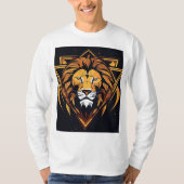 "Majestic Lion Graphic White T - Shirt" T-Shirt (Vorderseite)