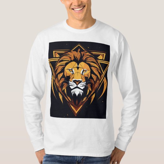 "Majestic Lion Graphic White T - Shirt" T-Shirt (Vorderseite)
