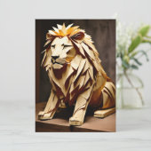 "Majestic Lion Greeting Card" Feiertagskarte (Stehend Vorderseite)