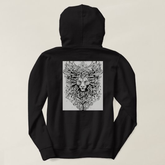"Majestic Lion Hoodie: Respekt vor dem Befehl Hoodie (Design Rückseite)
