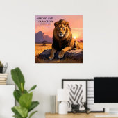 Majestic Lion in Wilden Religiösen Malerei Poster (Heimbüro)