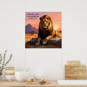 Majestic Lion in Wilden Religiösen Malerei Poster (Küche)