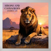 Majestic Lion in Wilden Religiösen Malerei Poster (Vorne)