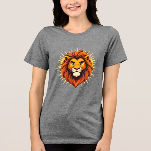 Majestic Lion – King of Power and Authority Tri-Blend Shirt (Vorderseite)