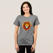Majestic Lion – King of Power and Authority Tri-Blend Shirt (Vorderseite voll)
