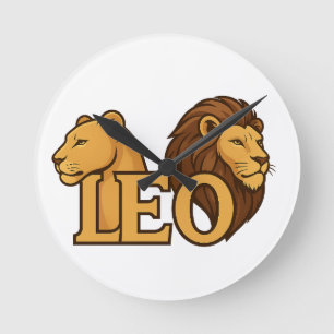 Majestic Lion & Lioness Fusion - Bold Wildlife Runde Wanduhr