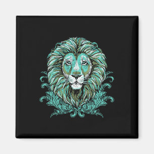 Majestic Lion Mane Detailkunst - Löwen sind die Kö Magnet
