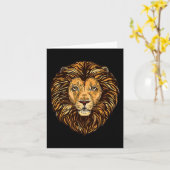 Majestic Lion Mane Detaillierte Kunst - Niedliche Karte (Gelbe Blume)