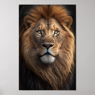 Majestic Lion mit schönen Mäusen Poster
