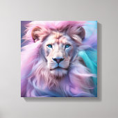 Majestic Lion mit seidenartiger Pastelfeder - Äthe Leinwanddruck (Vorderseite)