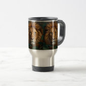 Majestic Lion Mug – Powerful Wildlife Coffee Mug Reisebecher (VorderseiteRechts)