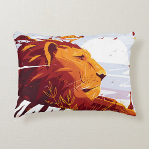 Majestic lion on safari King of beasts lying and g Dekokissen