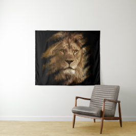 Majestic Lion Portrait Artwork Wandteppich