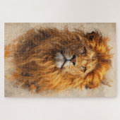 Majestic Lion Portrait – Golden Power Puzzle (Horizontal)