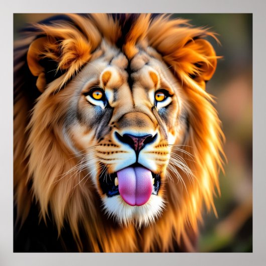 Majestic Lion Portrait Poster (Vorne)