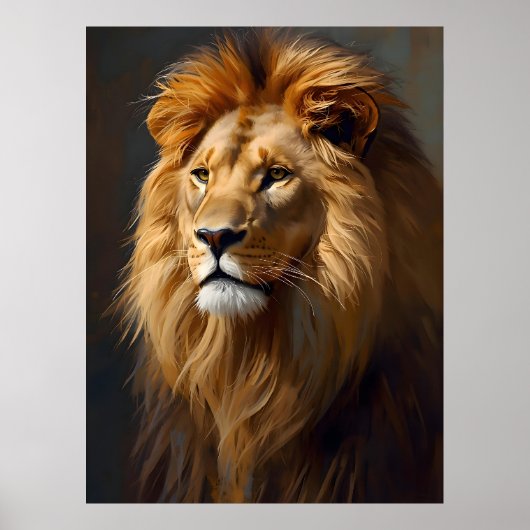 Majestic Lion Portrait Poster (Vorne)