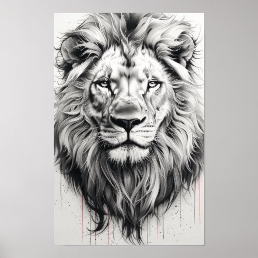 Majestic Lion Portrait Poster (Vorne)