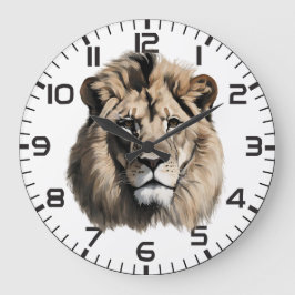 Majestic Lion Portrait Wall Clock Große Wanduhr