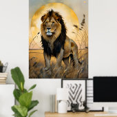 Majestic Lion Poster (Heimbüro)