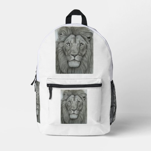 Majestic Lion Printed Backpack Bedruckter Rucksack (Vorderseite)