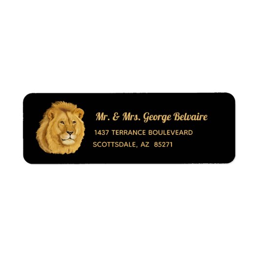 Majestic Lion Return Address Label (Vorne)