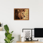 Majestic Lion Sideway Foto Poster (Heimbüro)