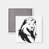 Majestic Lion Silhouette in Bold Vector Art Magnet (Vorderseite/Rückseite)