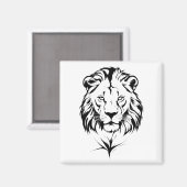 Majestic Lion Silhouette in Bold Vector Art Magnet (Vorderseite/Rückseite)