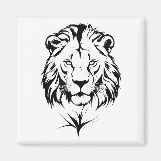 Majestic Lion Silhouette in Bold Vector Art Magnet (Vorne)