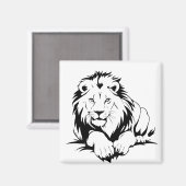 Majestic Lion Silhouette in Bold Vector Art Magnet (Vorderseite/Rückseite)