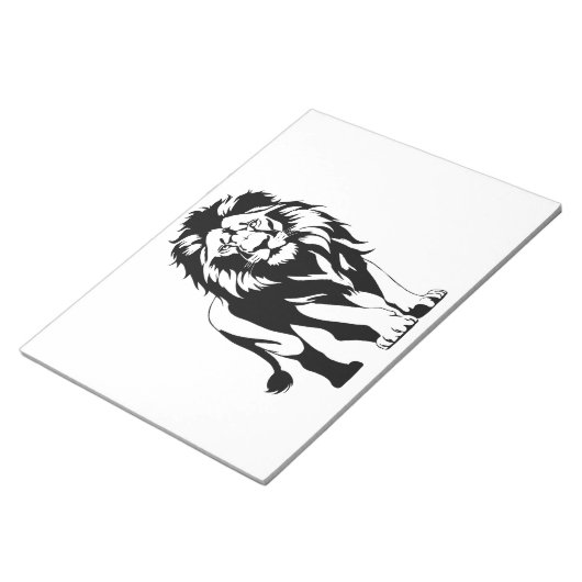 Majestic Lion Silhouette in Bold Vector Art Notizblock (angewinkelt)