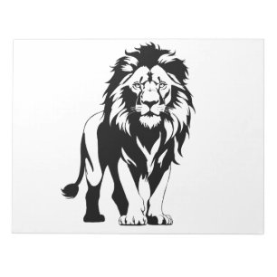 Majestic Lion Silhouette in Bold Vector Art Notizblock
