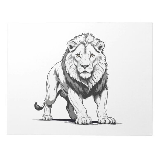 Majestic Lion Silhouette in Bold Vector Art Notizblock (Vorderseite)