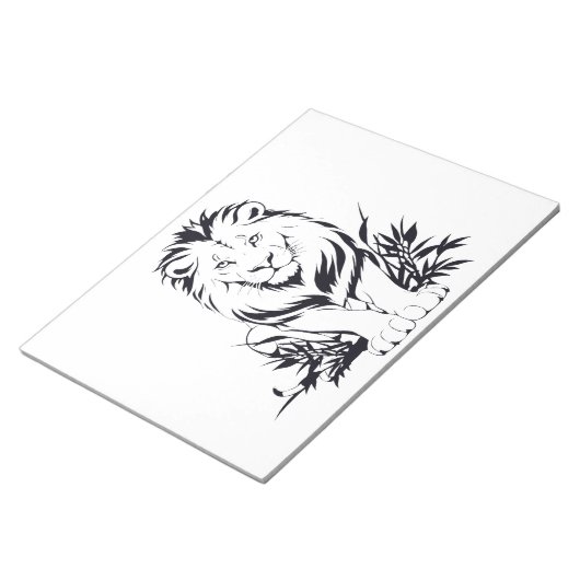 Majestic Lion Silhouette in Bold Vector Art Notizblock (angewinkelt)