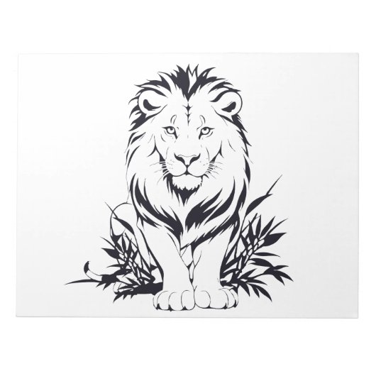 Majestic Lion Silhouette in Bold Vector Art Notizblock (Vorderseite)